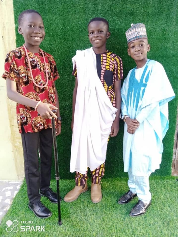 Students dressed in Nigerian traditional attires